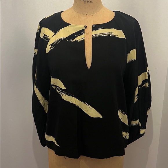 Joie Tops - Joie Elyanna 3/4 Sleeve Top Black/Yellow Print S NWT